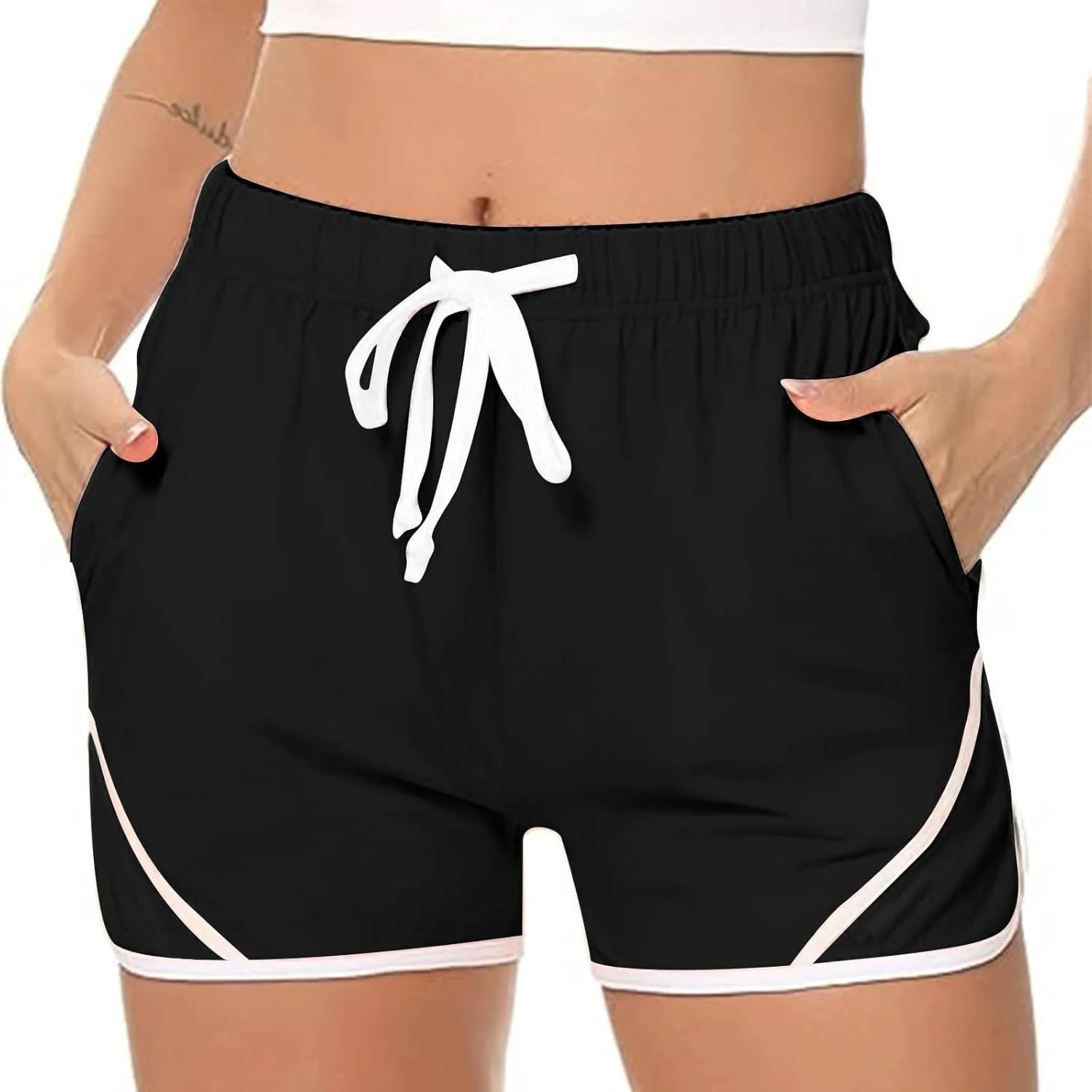 

Женские летние спортивные шорты для йоги High Waist с карманом