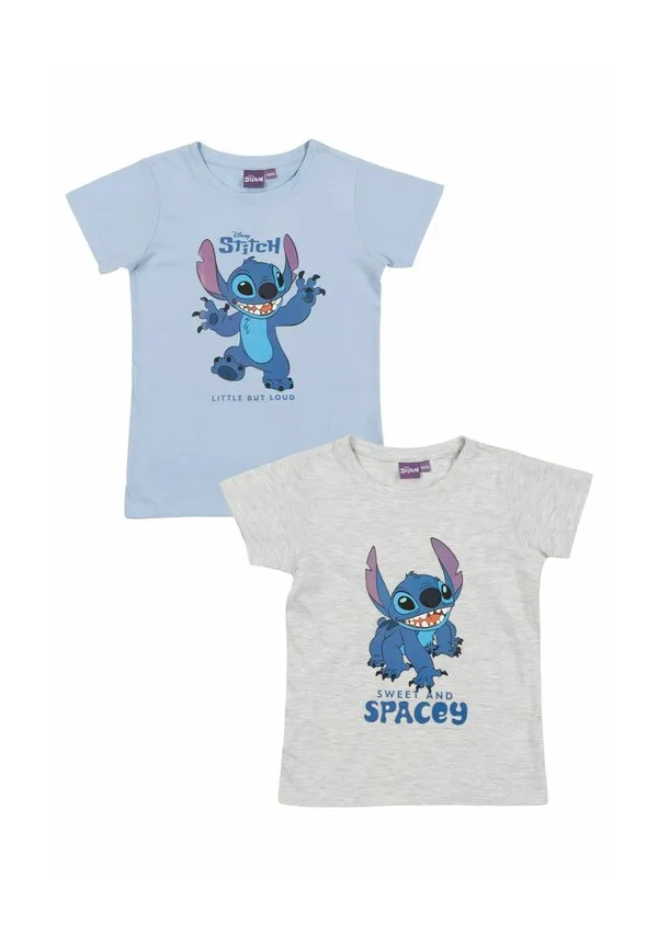 Футболка 2er pack disney с принтом лило стич oberteil kurzärmlig Disney, Blau/Grau — фото 4