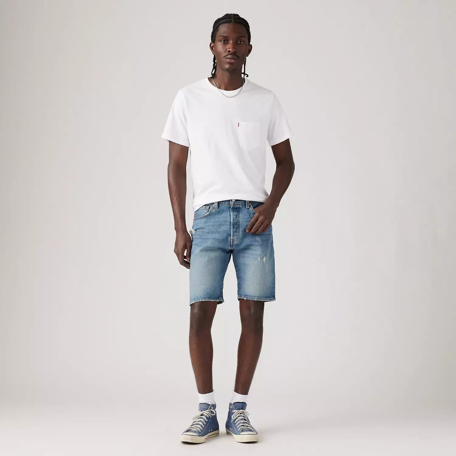 

501 мужские шорты оригинального кроя длиной 9 дюймов с подшивкой Levi's, цвет Never Be Mine - Medium Wash - Stretch