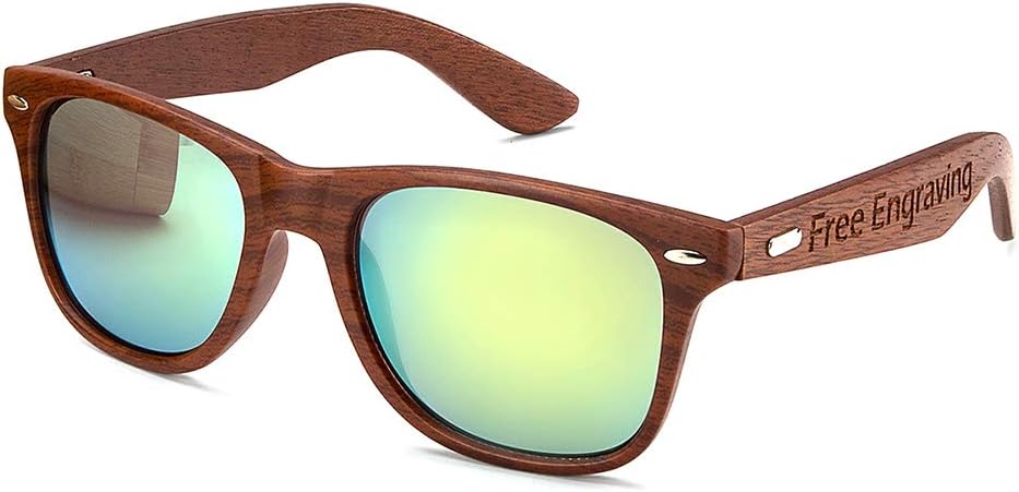 

Персонализированные солнцезащитные очки из орехового дерева с защитой от УФ-излучения UV400 в подарок жениху и свидетелю на свадьбу (золотые, без коробки) Awerise, Sunglasses With Bamboo Box