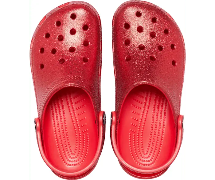 Классические блестящие сабо Crocs женские, цвет Flame — фото 3