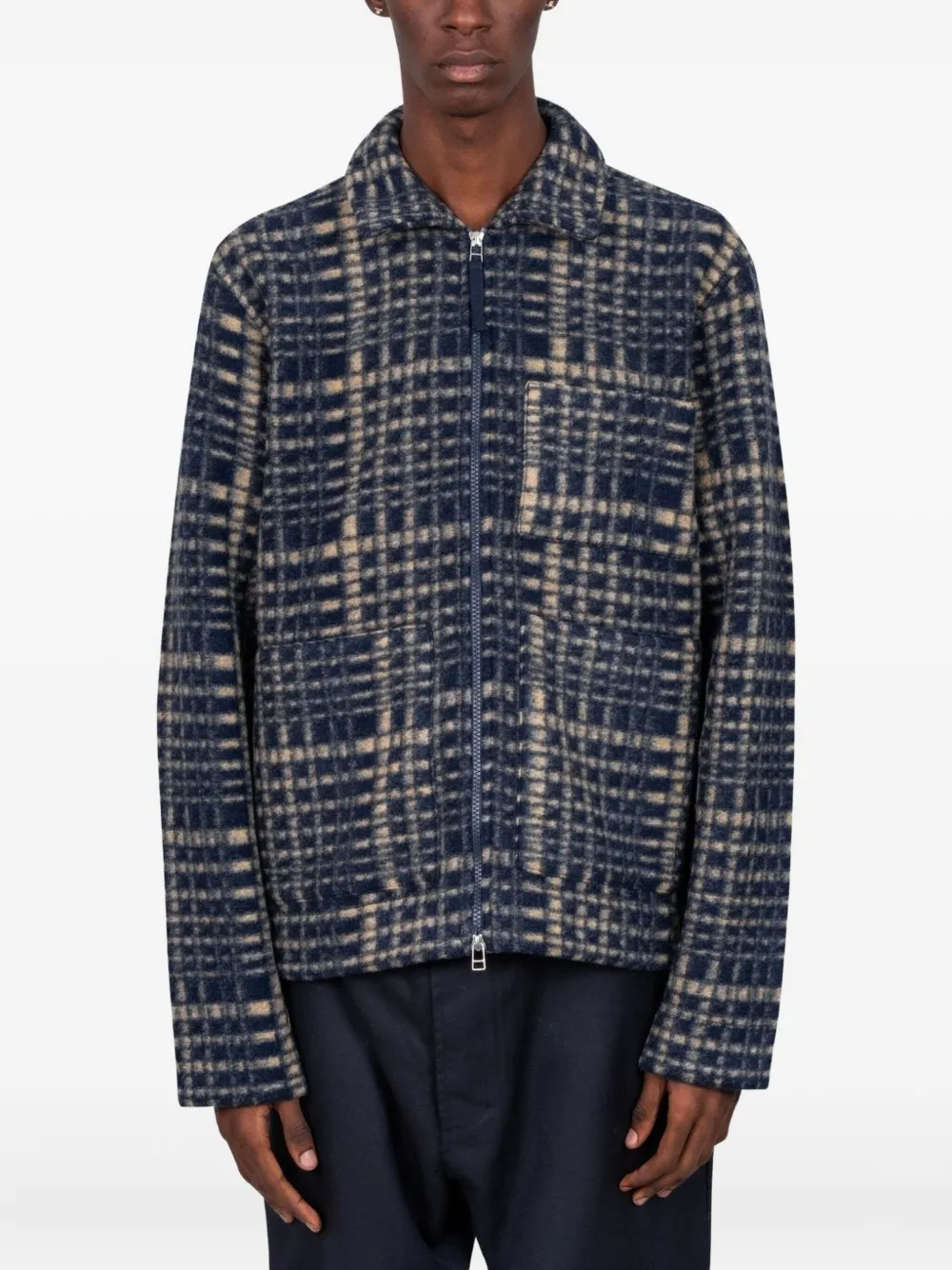 

Рубашка-куртка на молнии Universal Works, синий