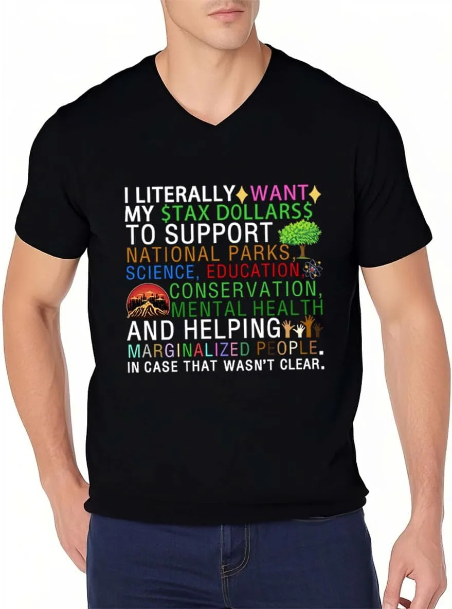 Футболка V-Neck National Parks Shirt I Literally Want My Tax Dollars to Support National Parks — фото 3