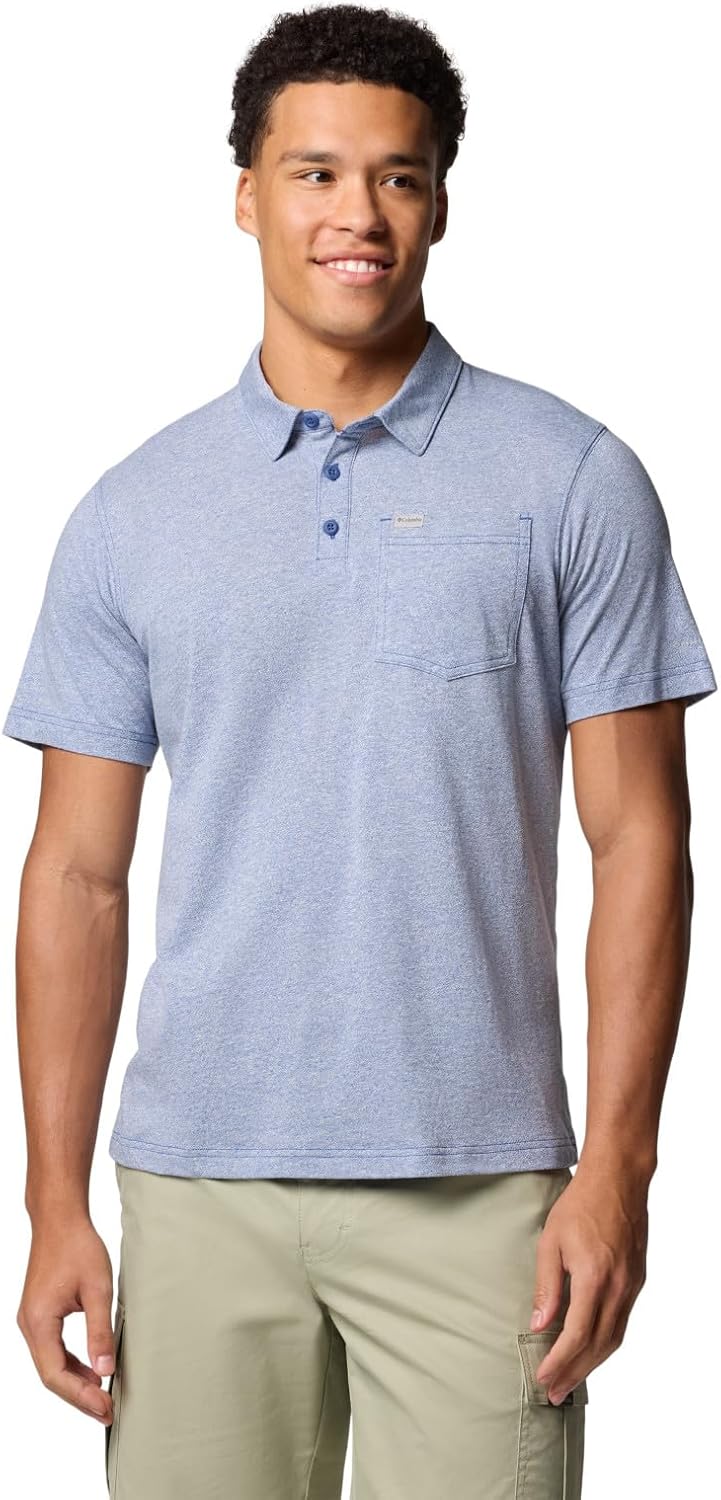 

Columbia мужская поло Thistletown Hills с карманом, Mountain Blue Heather, Синий, Columbia мужская поло Thistletown Hills с карманом, Mountain Blue Heather