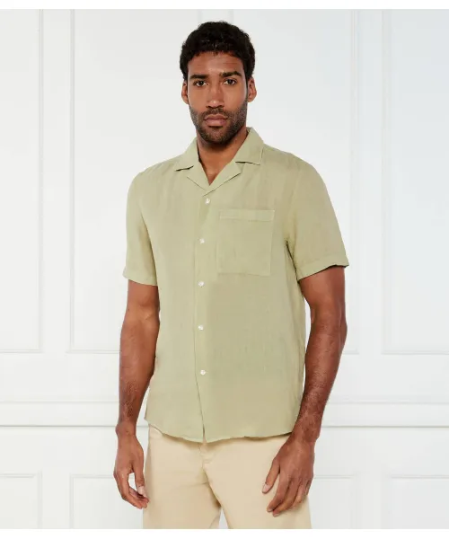 

Льняная рубашка Эллино Straight fit Hugo, зеленый