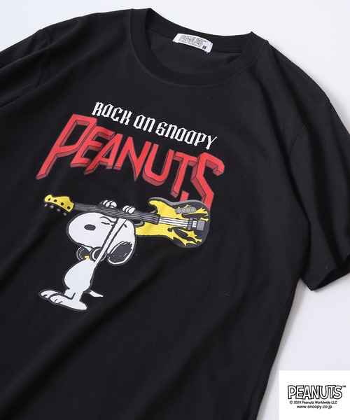 

Футболка с коротким рукавом, принт PEANUTS, рок-стиль, черный