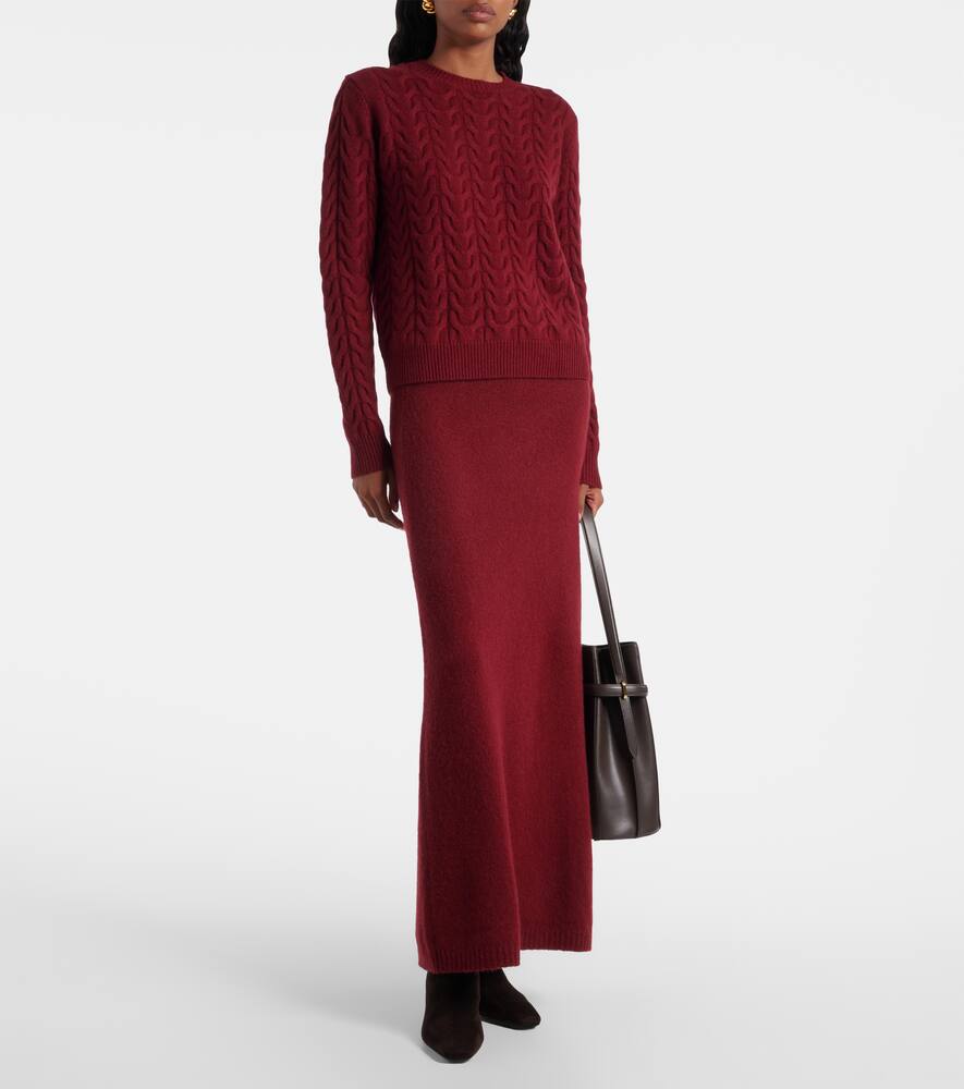 Дорина макси-юбка из кашемировой смеси Max Mara, Lampone — фото 2