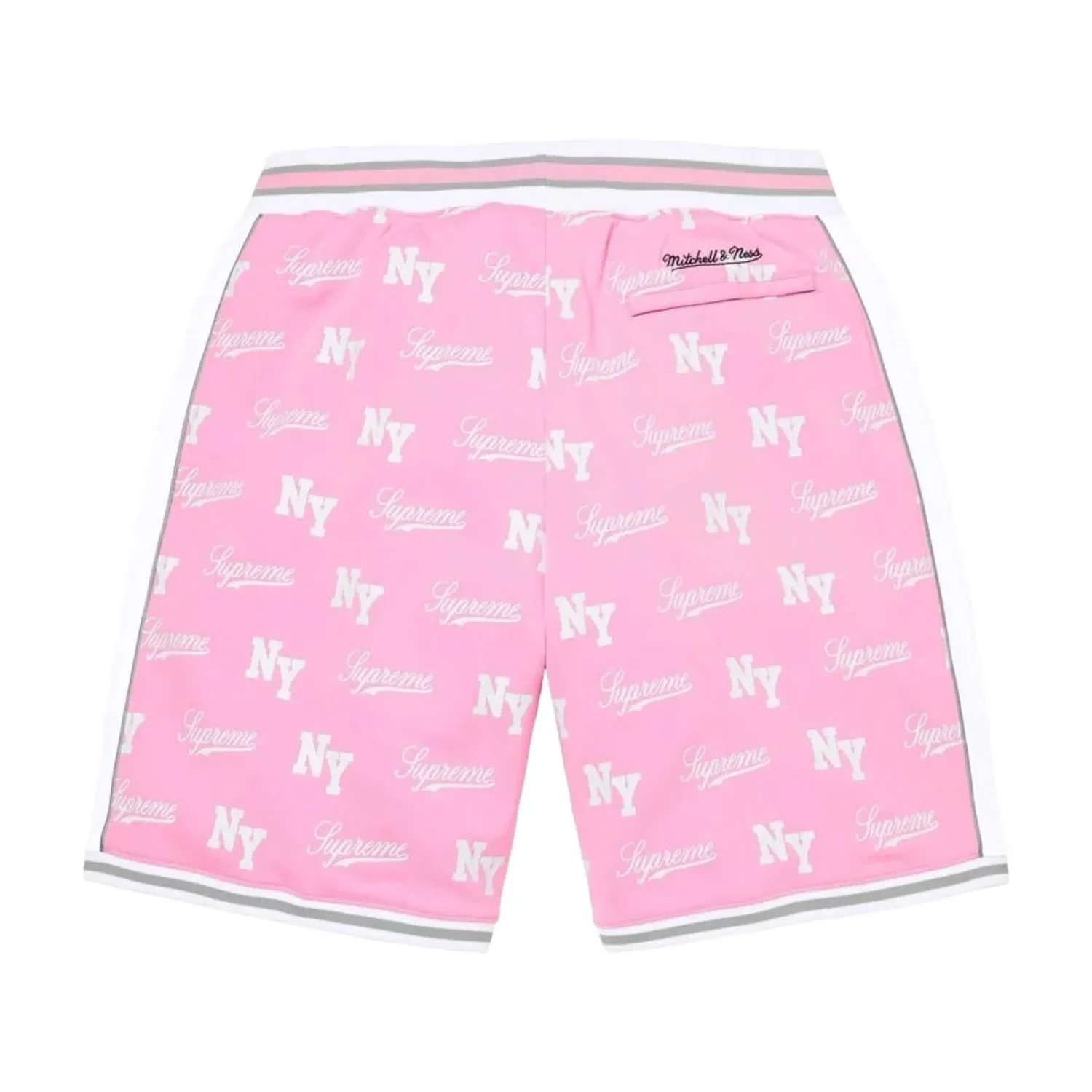 Баскетбольные шорты Supreme x Mitchell & Ness Monogram SS26, розовые, SUP-SS26-221-PNK — фото 2