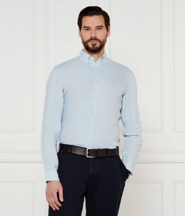 

Льняная рубашка h-liam-bd-e-c1-243 Regular fit Boss, синий