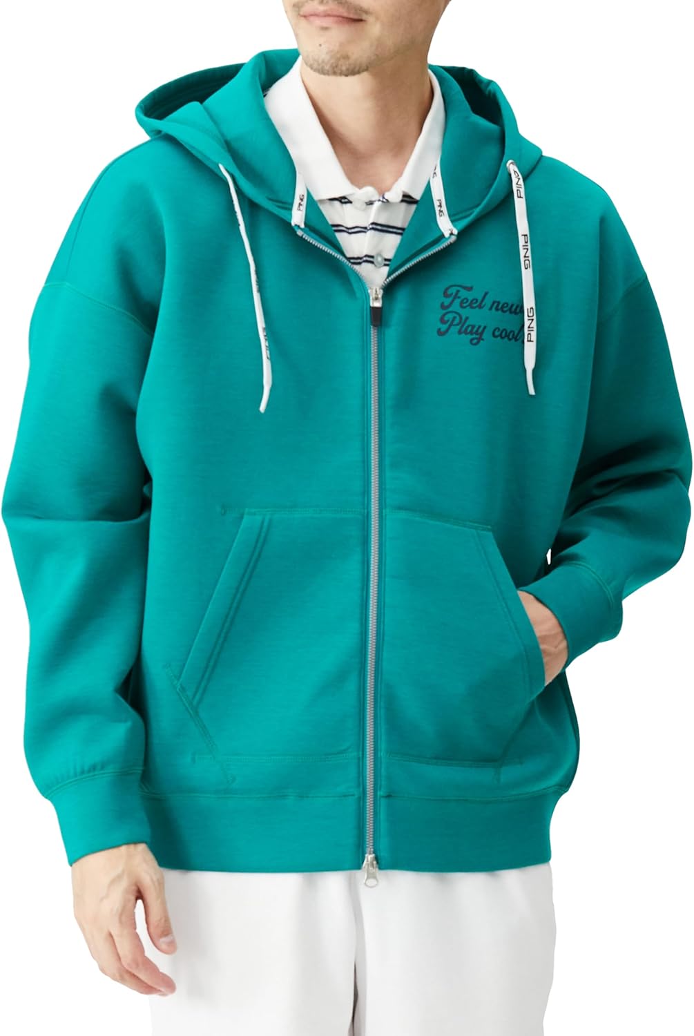 

Мужская толстовка с длинными рукавами и застежкой-молнией Pin Apparel 621-4162201 (легкая, из картона) / верхняя одежда для гольфа, 130зеленый Ping