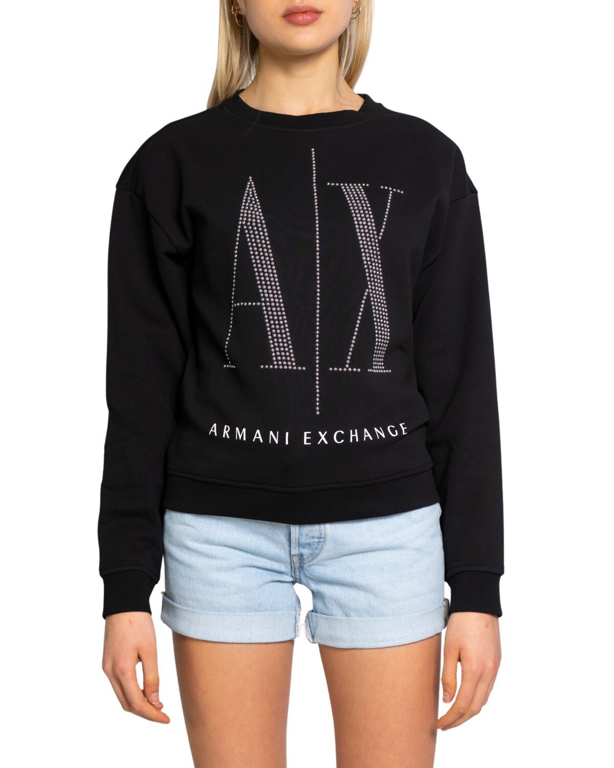 

Толстовка женская Armani Exchange с большим логотипом, черный