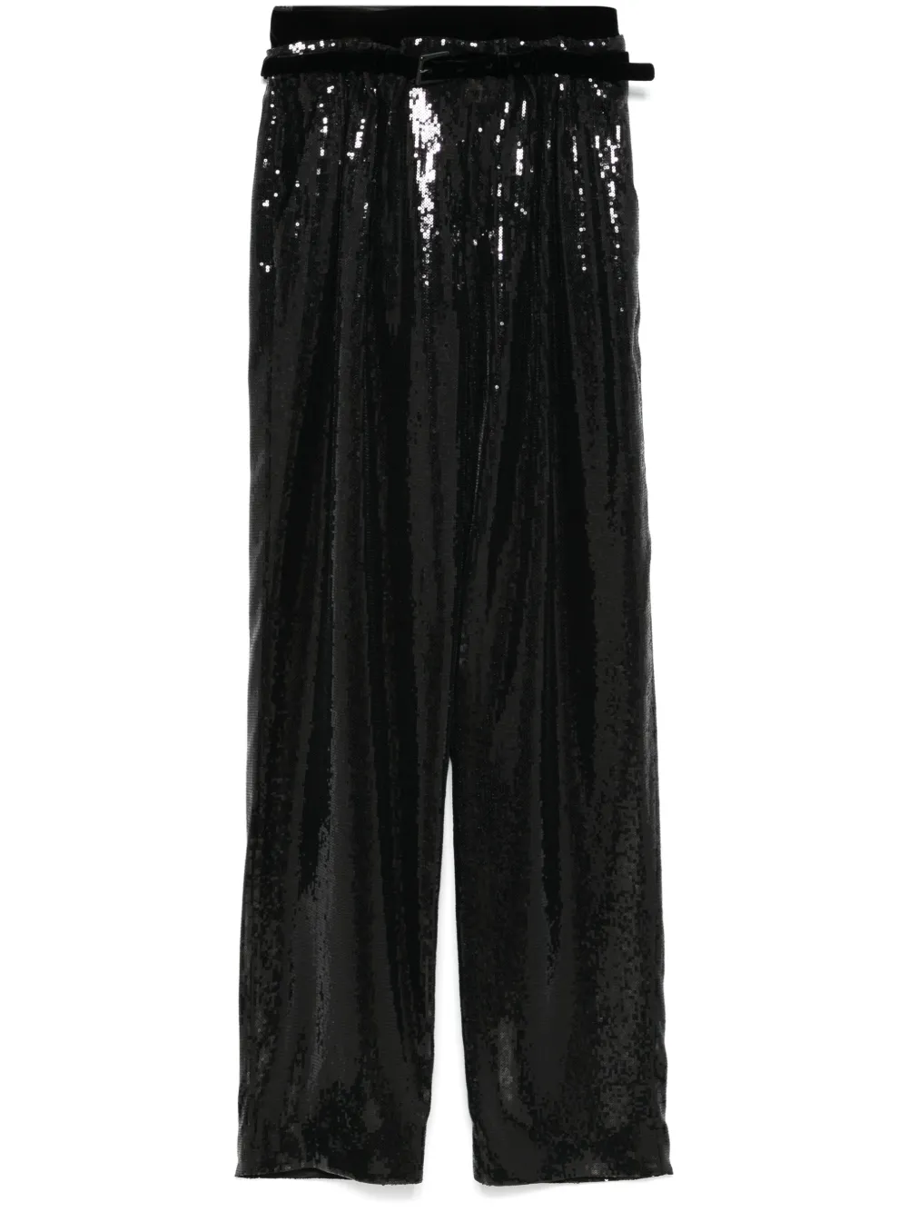 

Брюки с пайетками EMPORIO ARMANI, черный