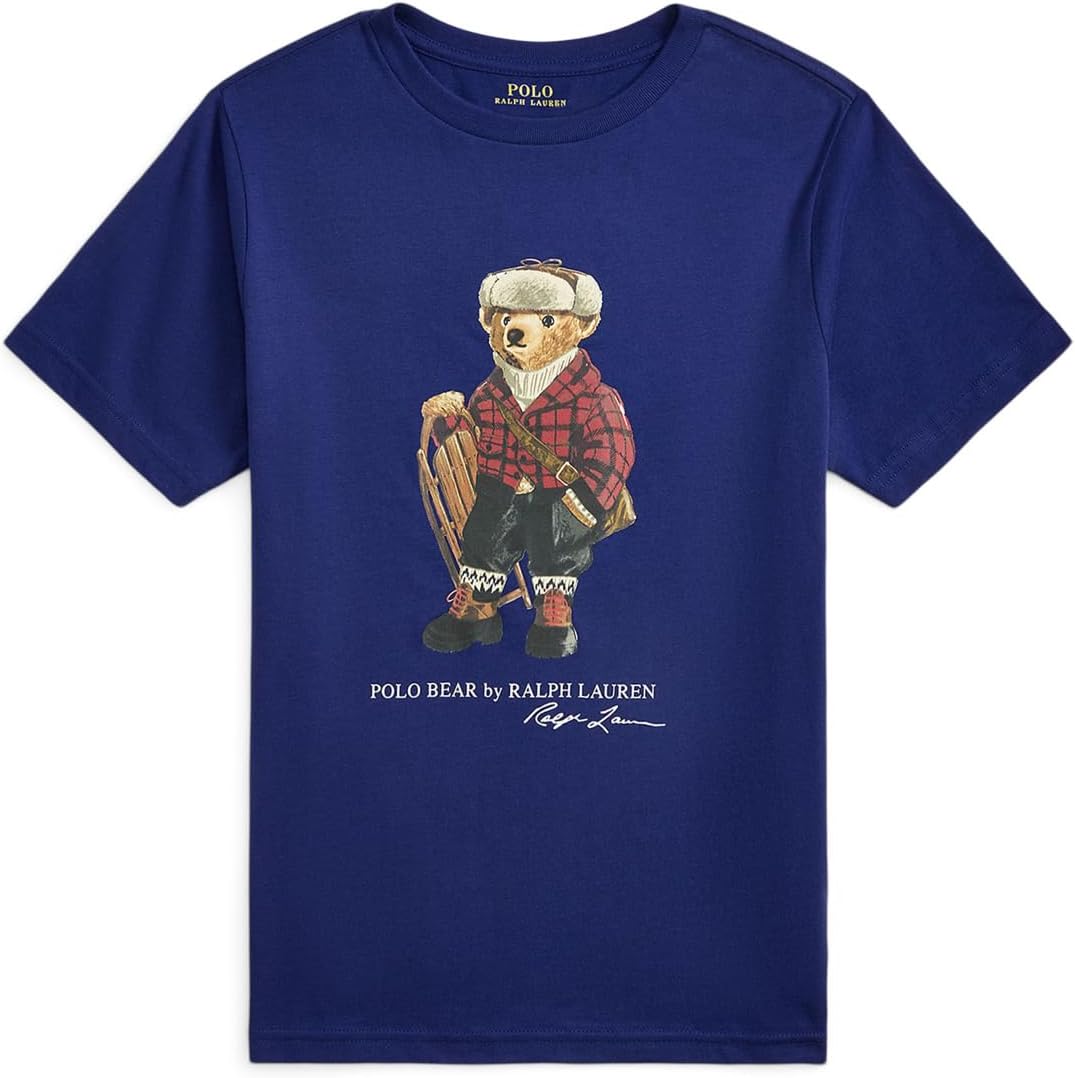 

Футболка Polo Bear из хлопкового джерси Polo Ralph Lauren Kids, Hol25 Bear Fall Royal