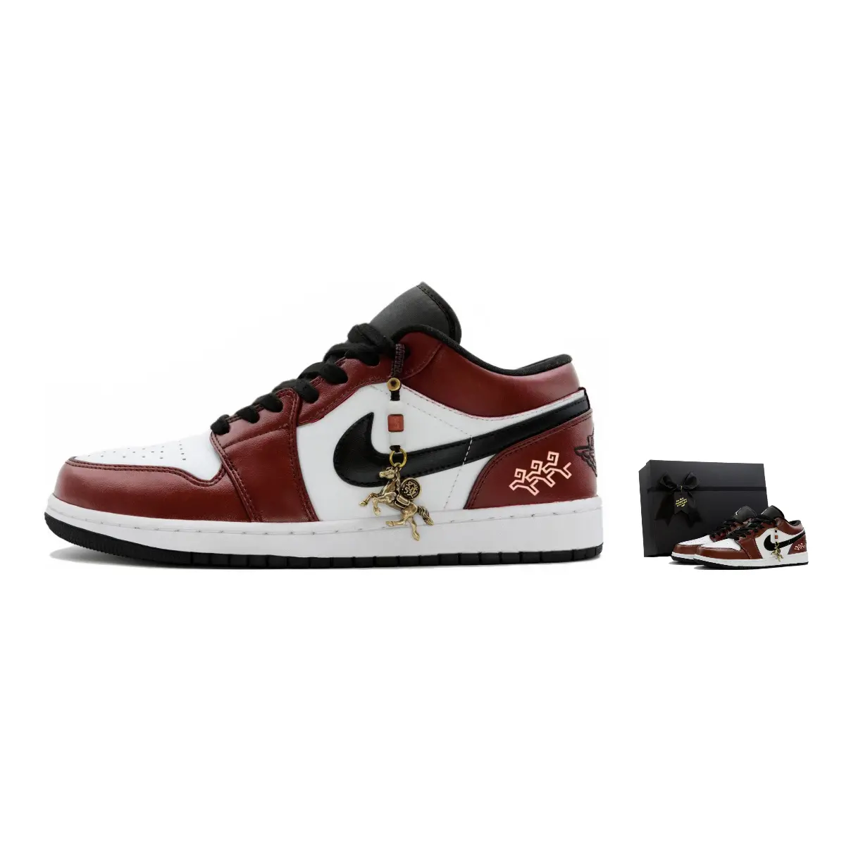 

Air 1 Year Of The Horse CNY Новогодние поздравления, шаг за шагом к процветанию, износостойкие, дышащие Jordan, new year happiness