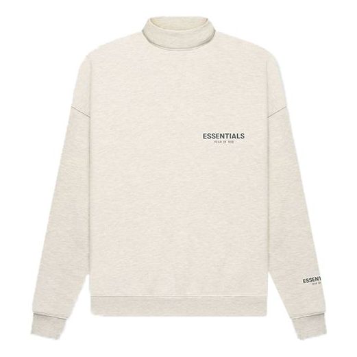 

Толстовка Fear of God Essentials FW21 Pullover Mockneck Light Heather Oatmeal, цвет light heather oatmeal