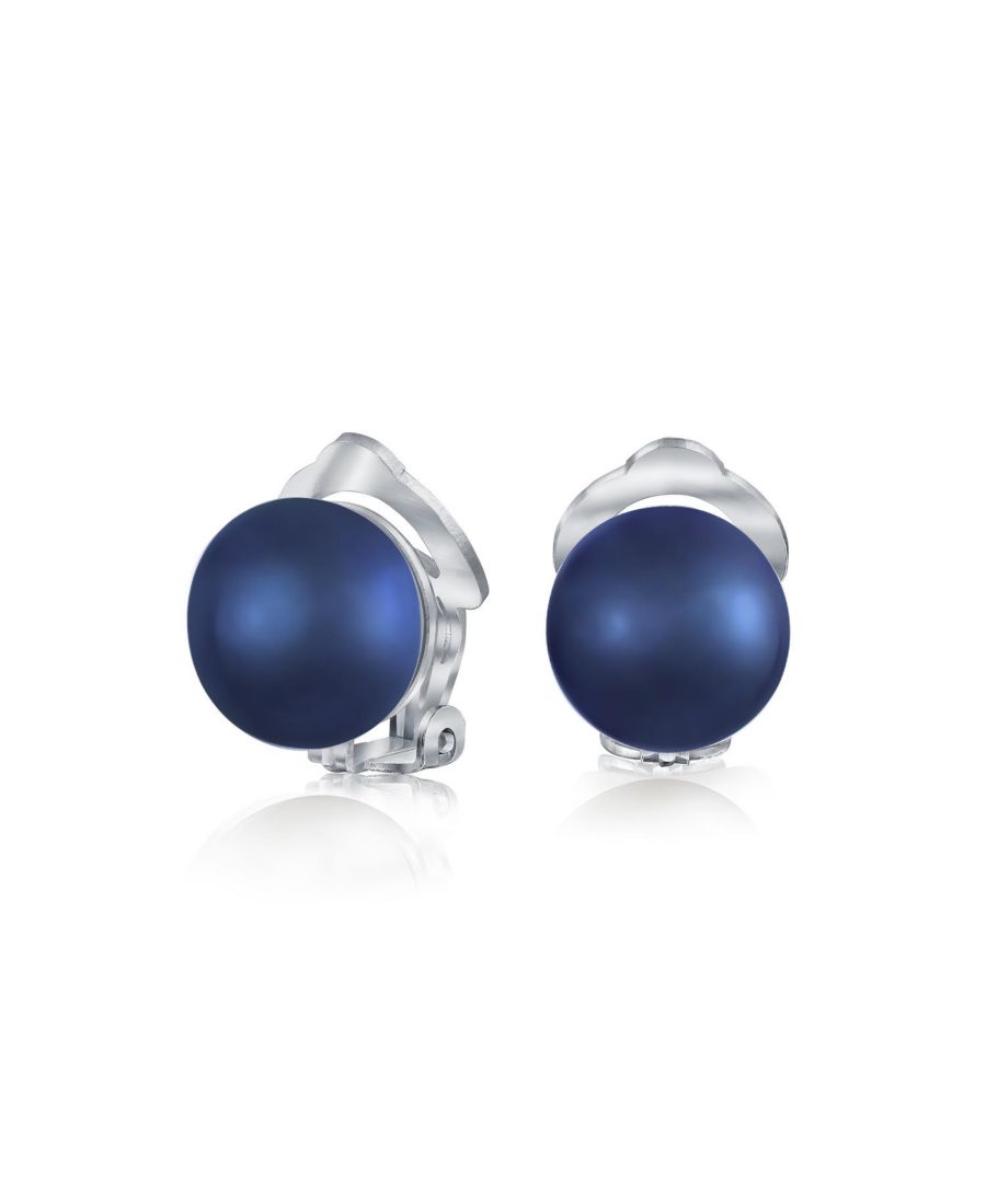 

Серьги-гвоздики в форме пуговицы с пресноводным культивированным жемчугом, из стерлингового серебра, для ушей, не требующих прокола Bling Jewelry, Navy