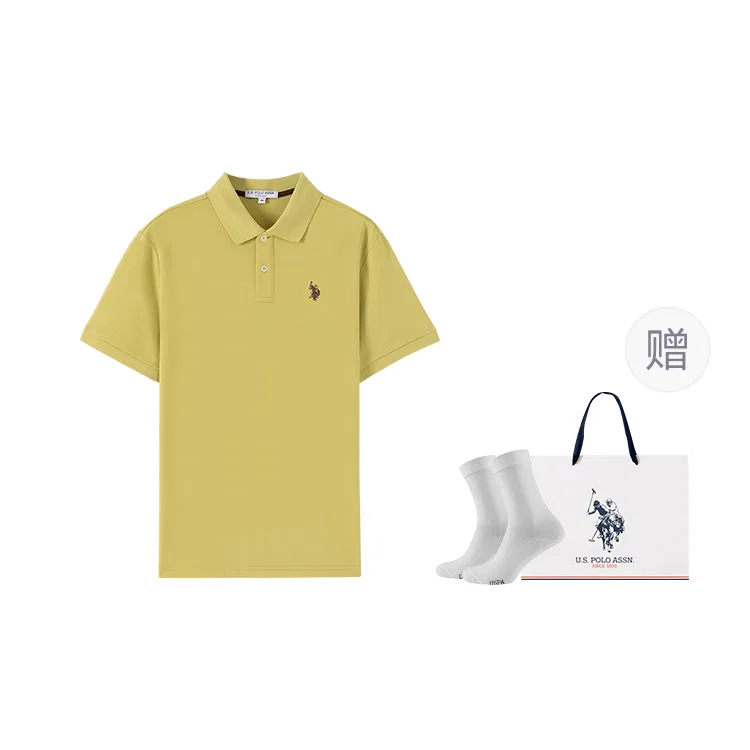 Поло с коротким рукавом U.S. POLO ASSN. горчичный