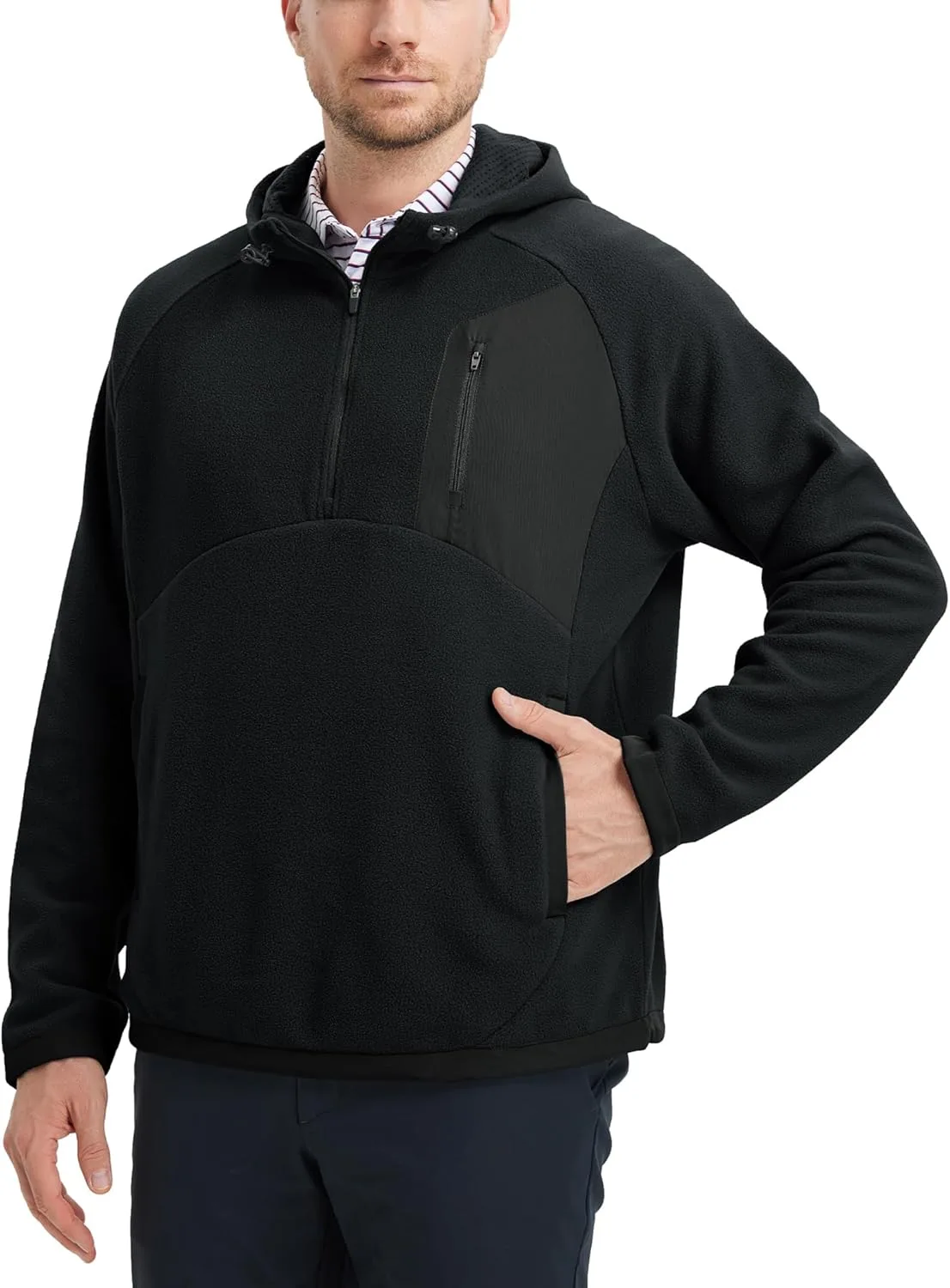 

Толстовка M MAELREG с капюшоном и молнией на четверть, утепленная микрофлис