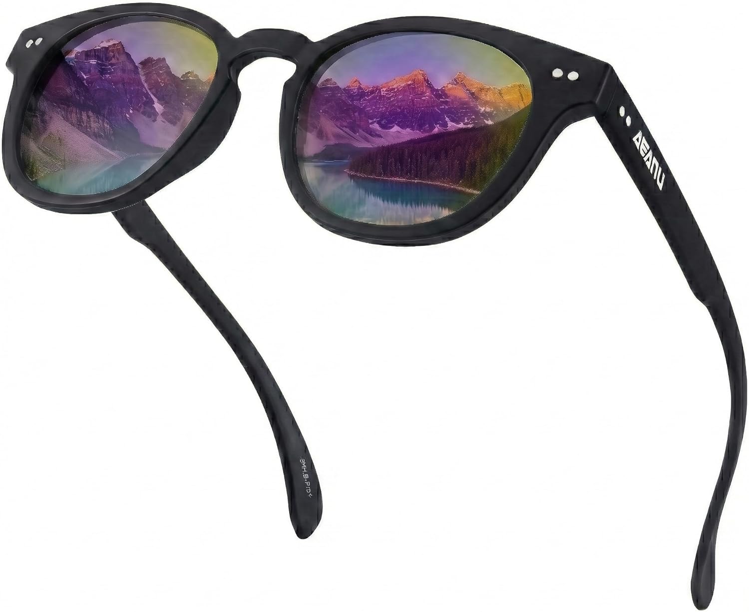 

Поляризованные солнцезащитные очки для подростков – линзы UV400 с цветным зеркальным покрытием, матовая круглая оправа, для маленьких лиц – для велоспорта и активного отдыха AEANU, 1pack - Purple Mirror