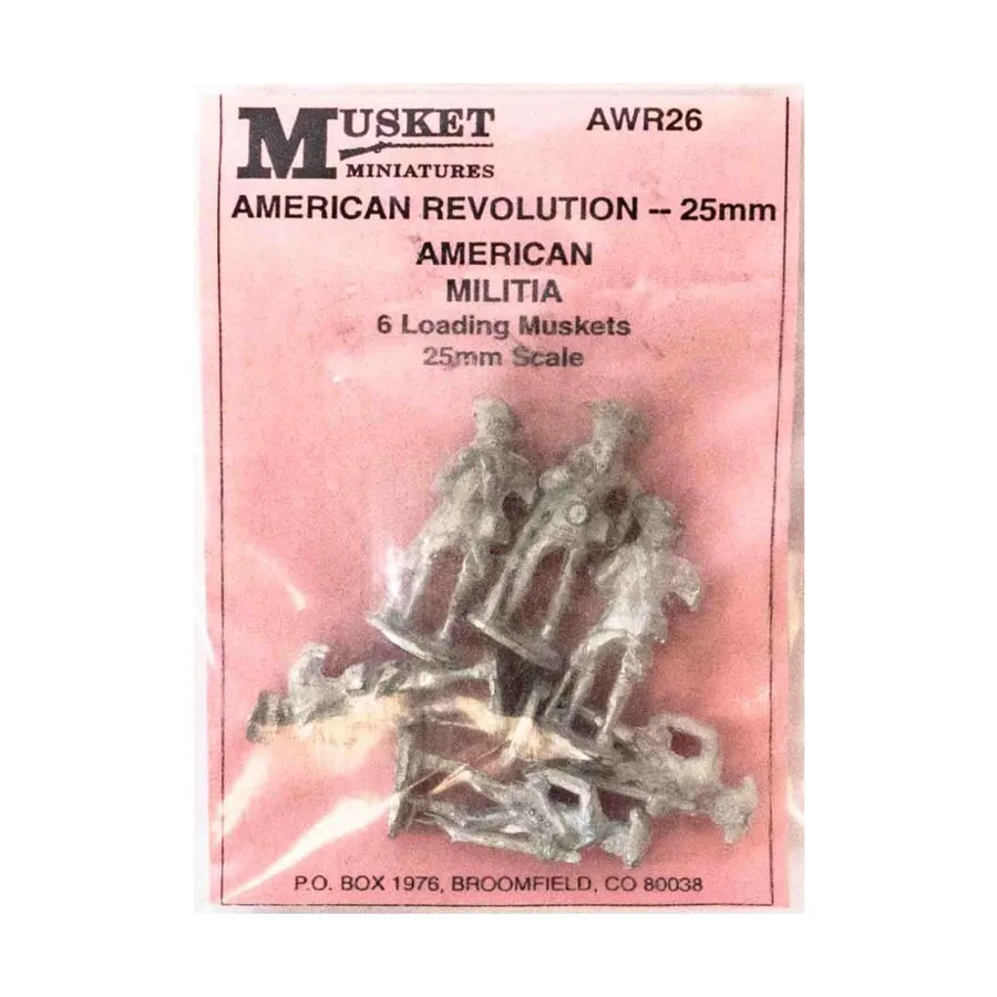 

Американская милиция — заряжаем мушкеты, American Revolution Miniatures (25mm)