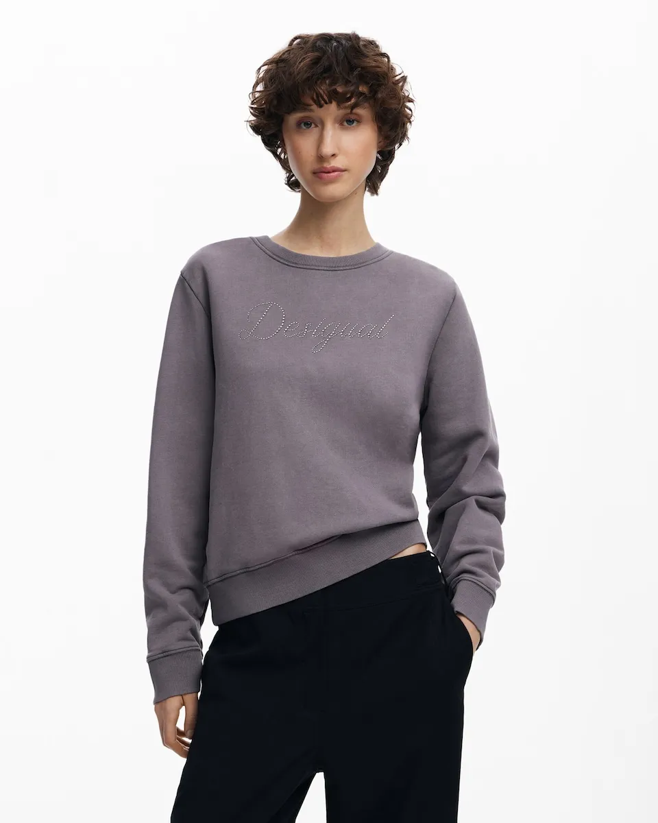 

Женская толстовка со стразами Desigual, серый