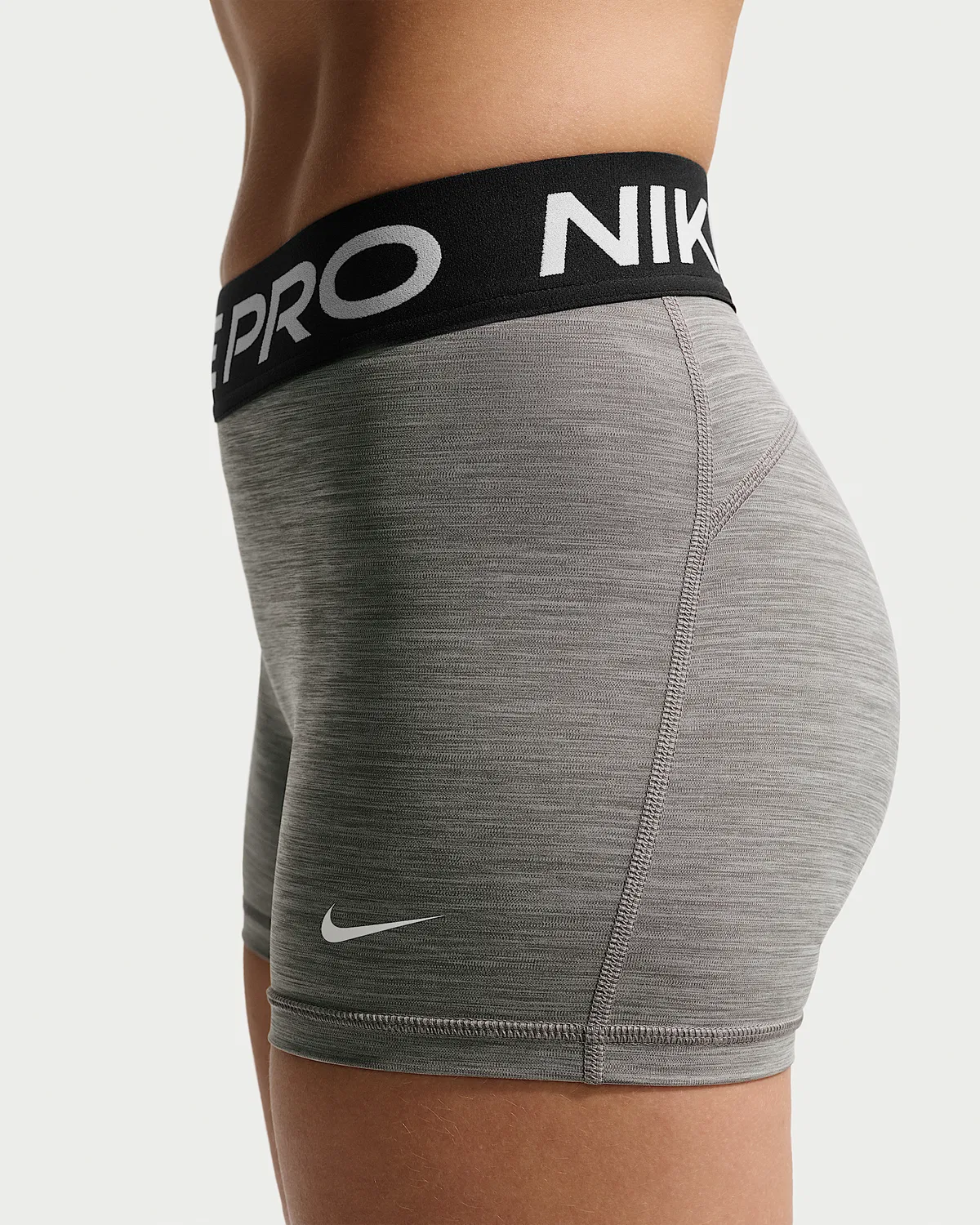 Женские велосипедки Nike Pro со средней посадкой, 3", Smoke Grey/Heather/Black/White — фото 3