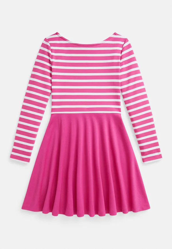 Полосатое платье из эластичного трикотажа понте 714y Polo Ralph Lauren, College Pink — фото 2