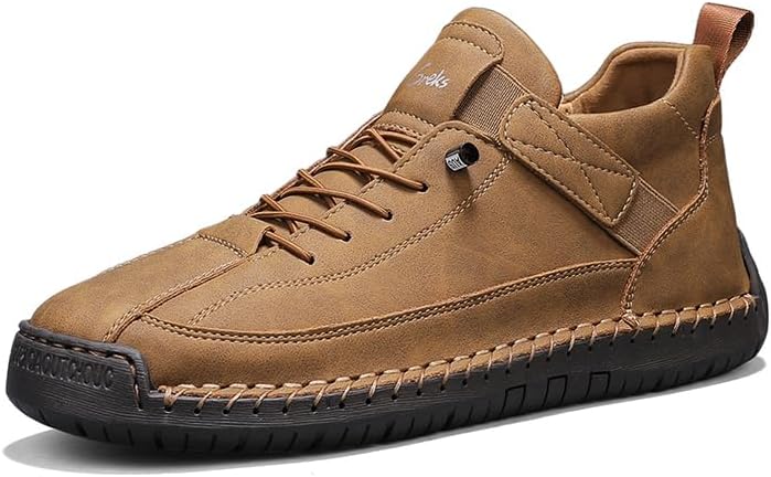 

Удобные ортопедические кроссовки GREKS, унисекс, регулируемые кожаные кроссовки с мягкой ортопедической поддержкой, слипоны, коричневый