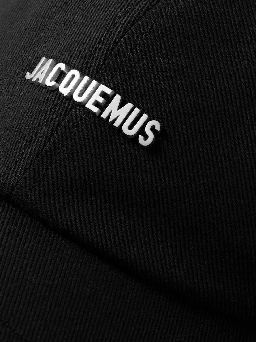 Бейсболка из хлопчатобумажного твила с декоративным узором Jacquemus, черный — фото 3