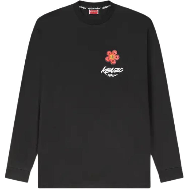 

Футболка с длинным рукавом и принтом логотипа KENZO, черный