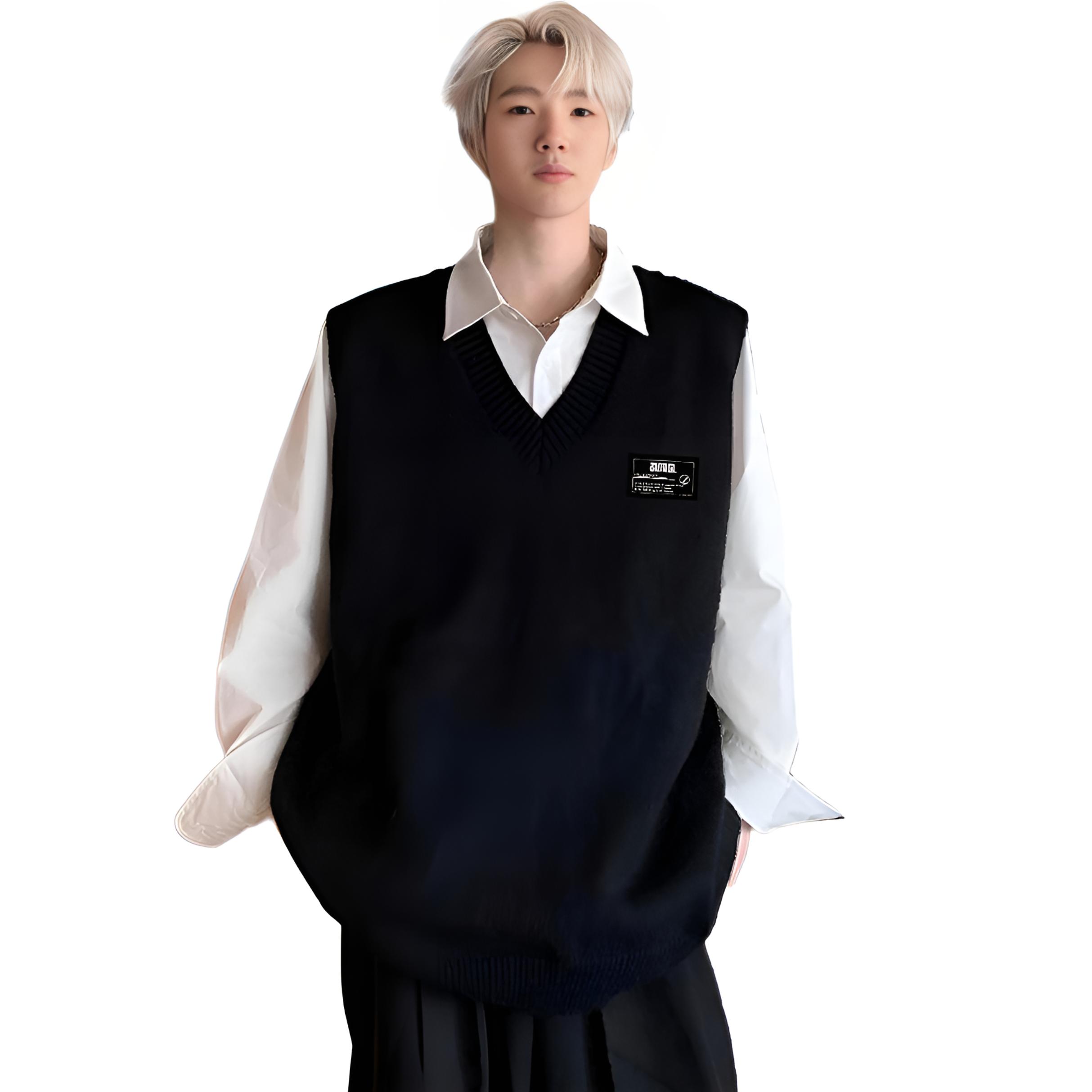 

Трикотажный топ Unisex с V-образным вырезом, без рукавов ZIAREL, черный with removable logo