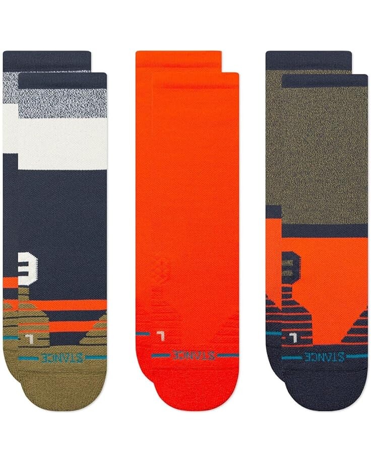

Носки Unisex Stance Route Mid Crew 3-Pack, темно-синий