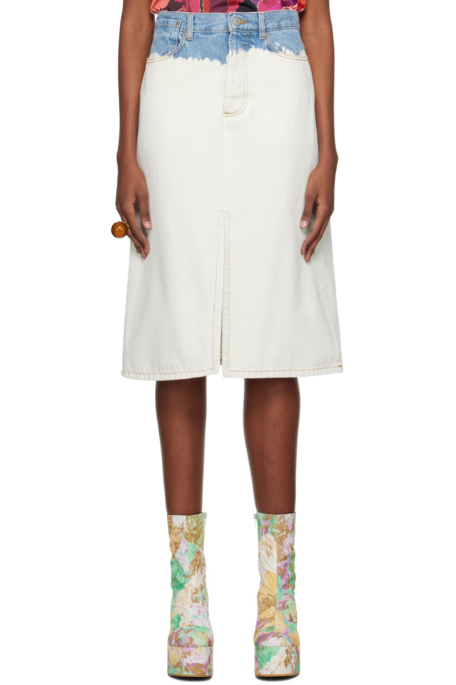 

эксклюзивная синяя джинсовая миди-юбка shea от Ssense Dries Van Noten, мультиколор