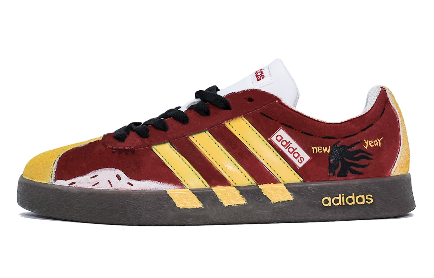 

Adidas Кроссовки VL Court Classic с амортизацией, износостойкие, низкие, в стиле немецкой армии, унисекс, красные и желтые