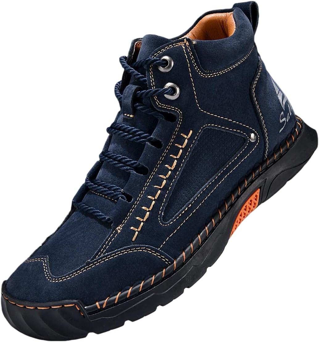 

Мужские повседневные походные ботинки, дышащие, противоскользящие, теплые, средней высоты, ботинки до щиколотки для пеших прогулок, путешествий, отдыха, альпинизма и бездорожья Generic, темно-синий