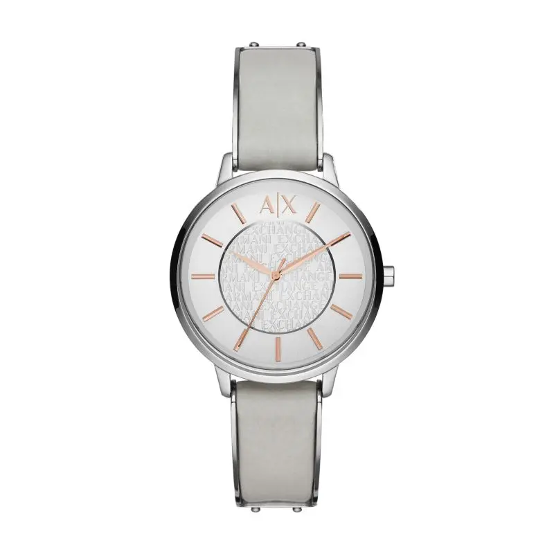 

ARMANI EXCHANGE Часы AE Wrist Watch Quartz Movement Leather Strap Silver Dial Women's Watch, Gray Dial AX5311