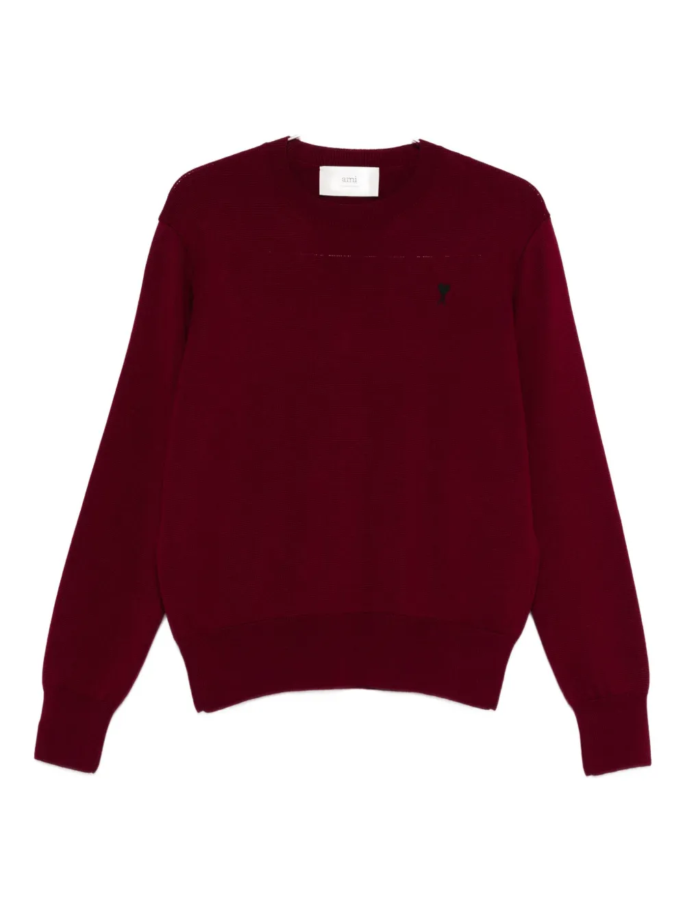 

Свитер с круглым вырезом и логотипом AMI Paris, красный