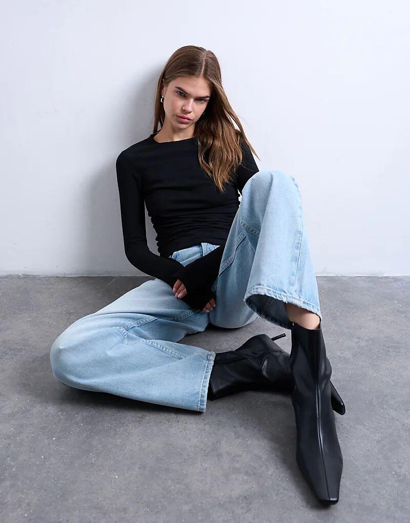 

Лонгслив Topshop с длинными рукавами, черный