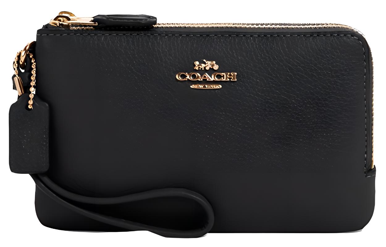 

COACH Двухслойный кожаный клатч женский черный