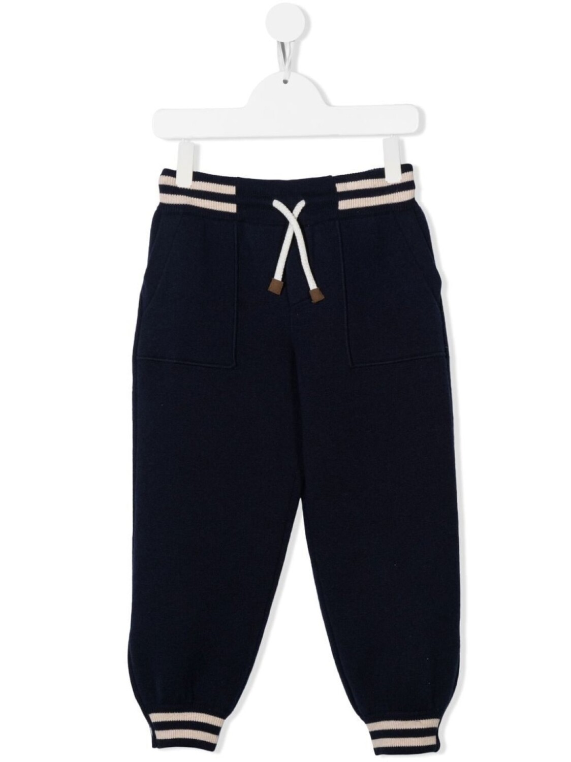 

Brunello Cucinelli Kids джоггеры с отделкой в полоску, синий