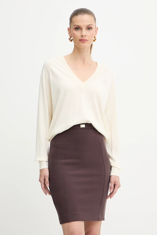 

Свитер из смесовой шерсти Elisabetta Franchi, бежевый