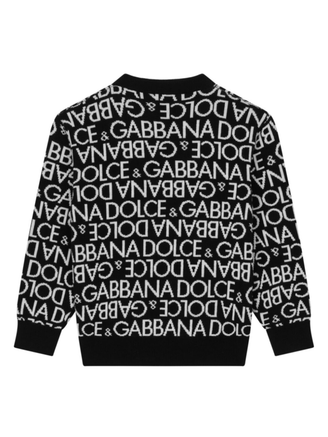 Dolce & Gabbana свитер из вирджинской шерсти с жаккардовым логотипом, черный — фото 2