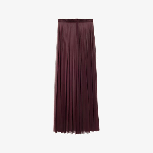 

Волан плиссированная сетчатая юбка макси Vallen The Frankie Shop, бордовый
