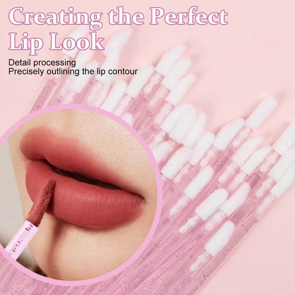 Набор из 200 одноразовых кистей для губ розового цвета Alaoo, Crystal Pink 200Pcs (4 Packs) — фото 4