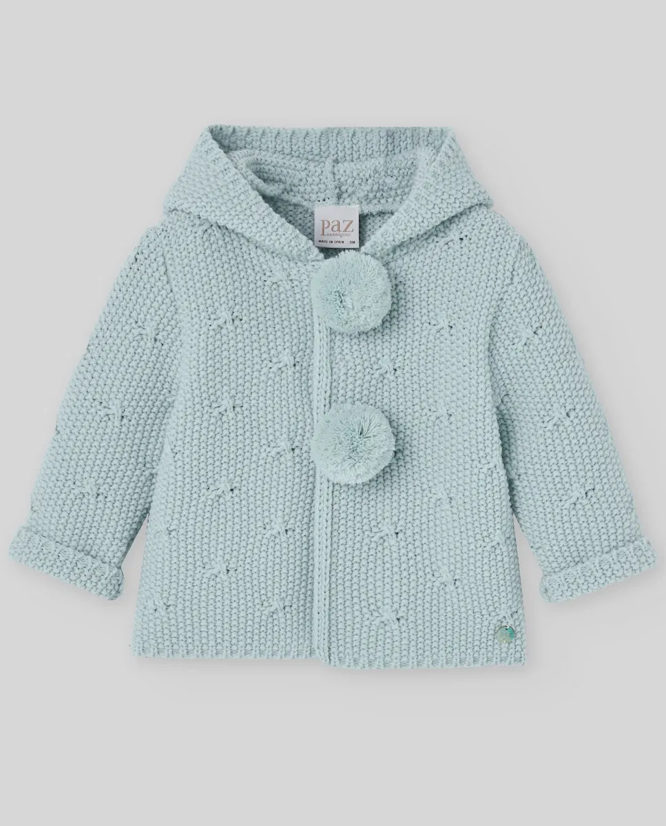 

Вязаная детская курточка из коллекции Semilla PAZ Rodríguez, бирюзовый