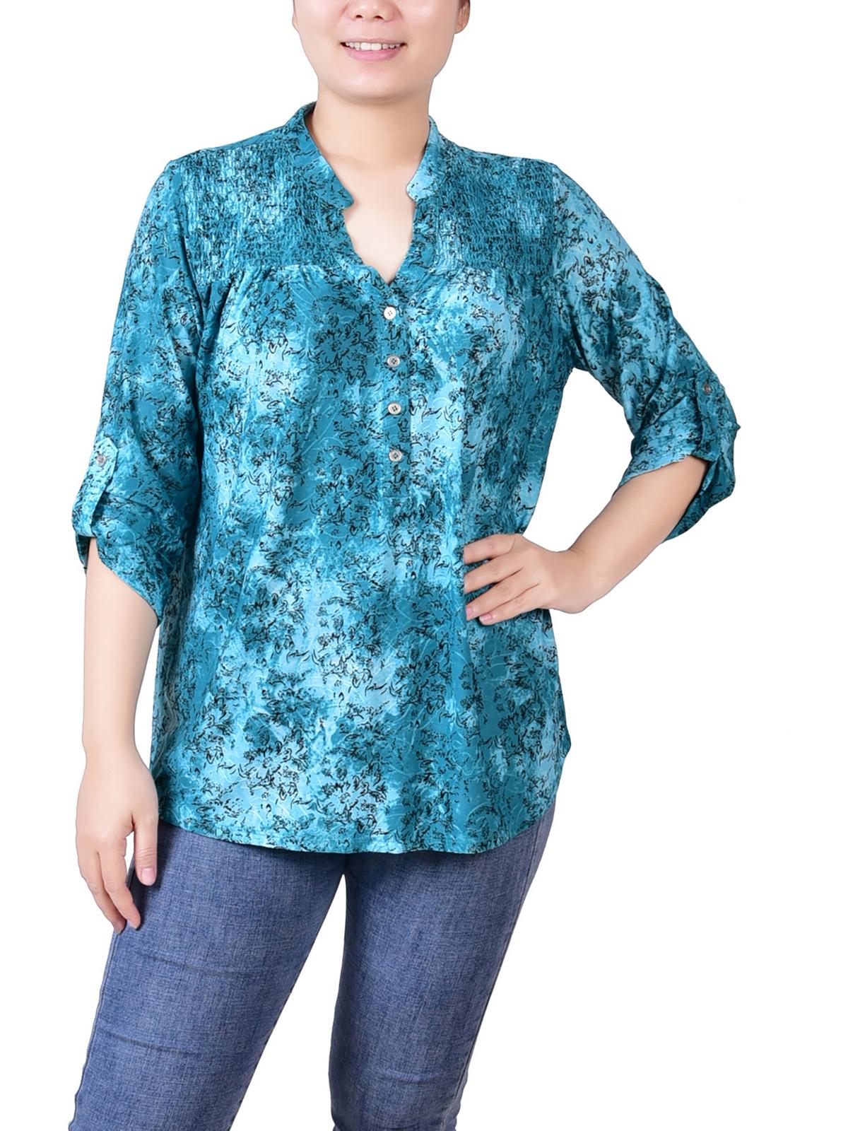 

Женская блузка для офиса Petites Career NY Collection, цвет etch green
