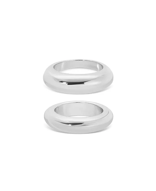 

Комплект колец-куполов с серебряным покрытием Ettika, silver