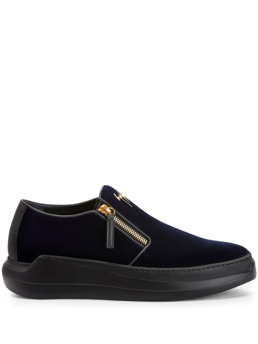 

Бархатные слипоны Conley Giuseppe Zanotti, синий