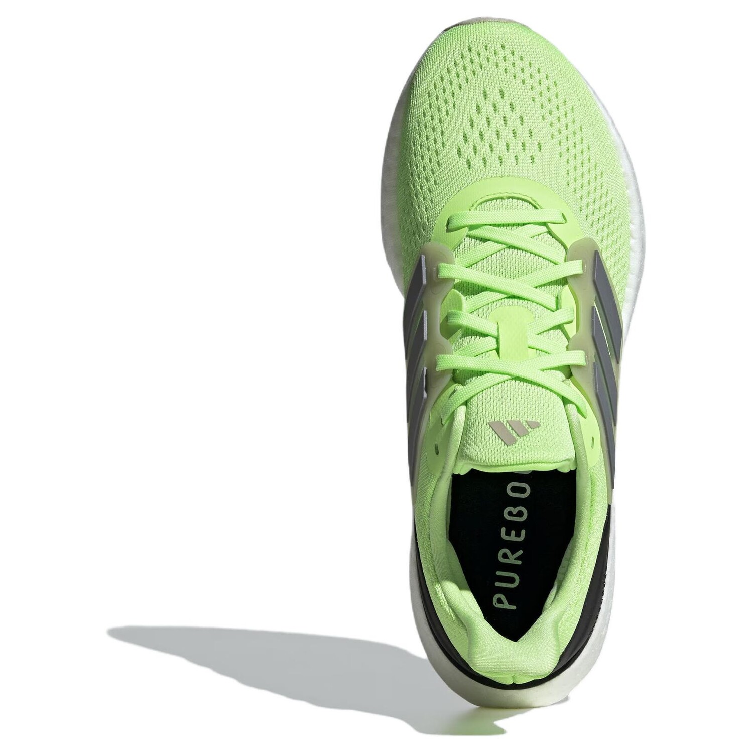 Кроссовки для бега Pureboost 23 мужские с низким верхом флуоресцентные зеленые/черные Adidas — фото 3