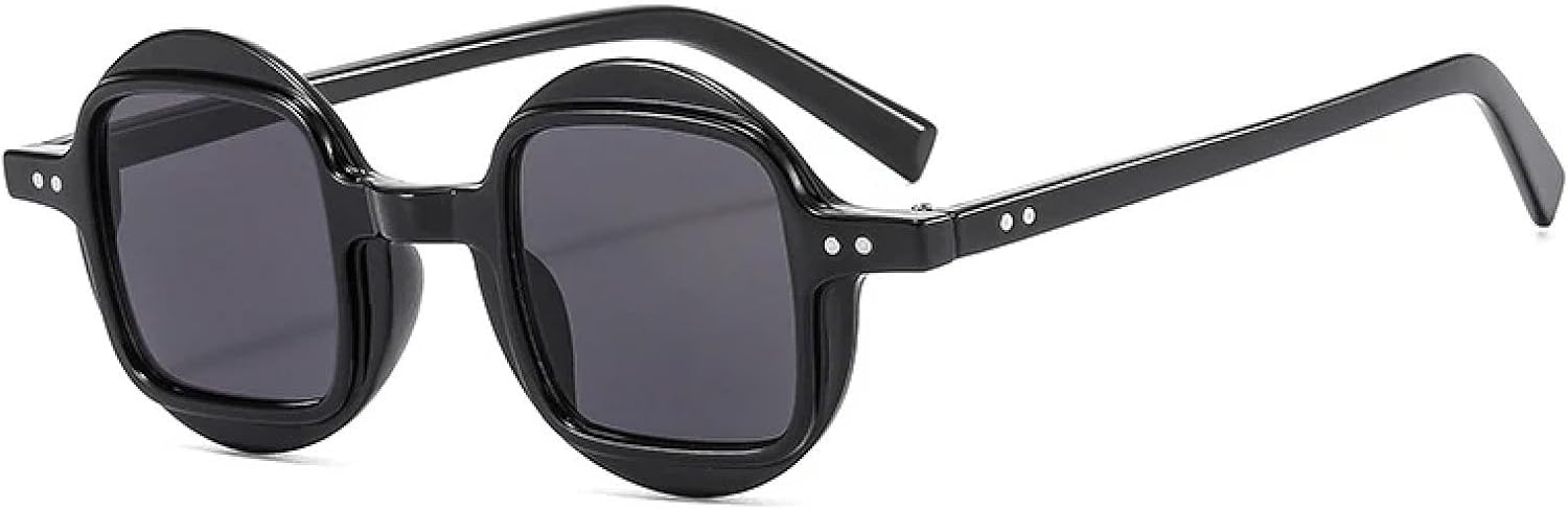 

Модные круглые женские солнцезащитные очки в стиле ретро-панк с прозрачными градиентными линзами и защитой от УФ-излучения UV400, мужские очки с заклепками HHZZYVY, Black Grey